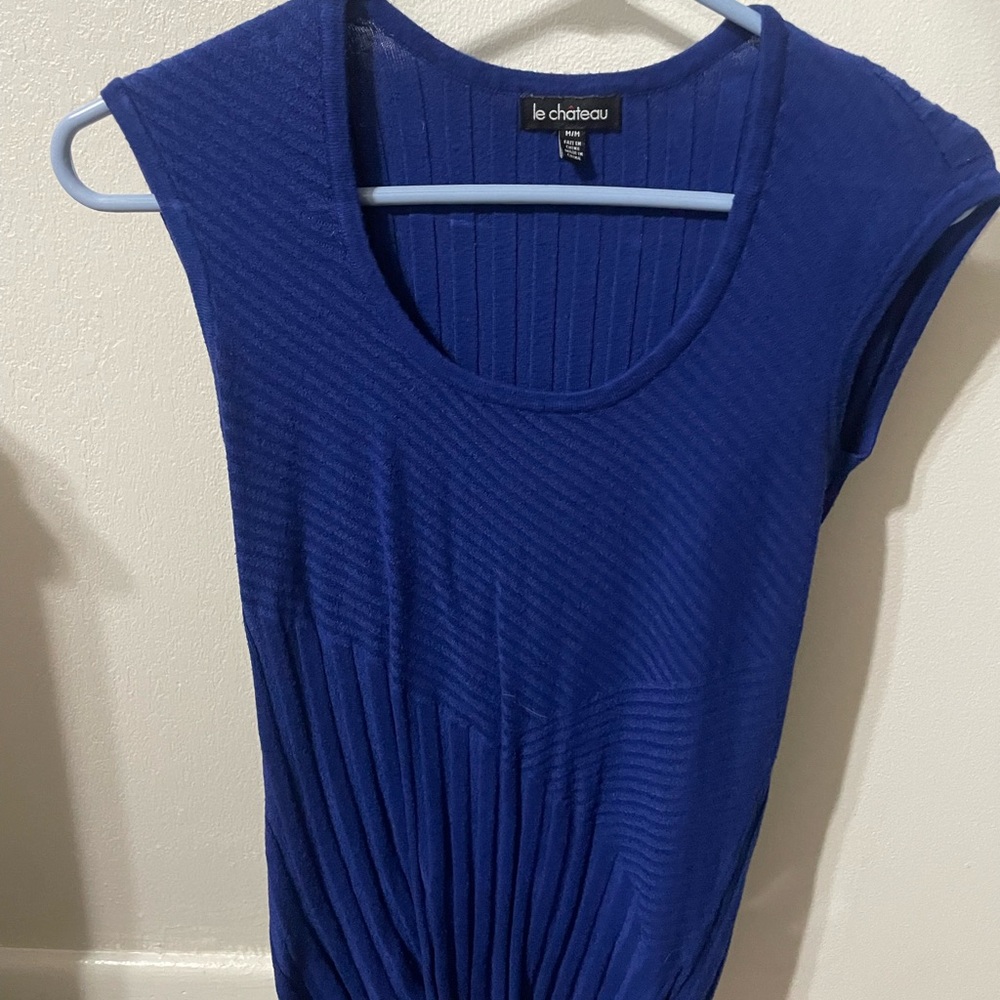 Mi Blue Ribbed Tank Top